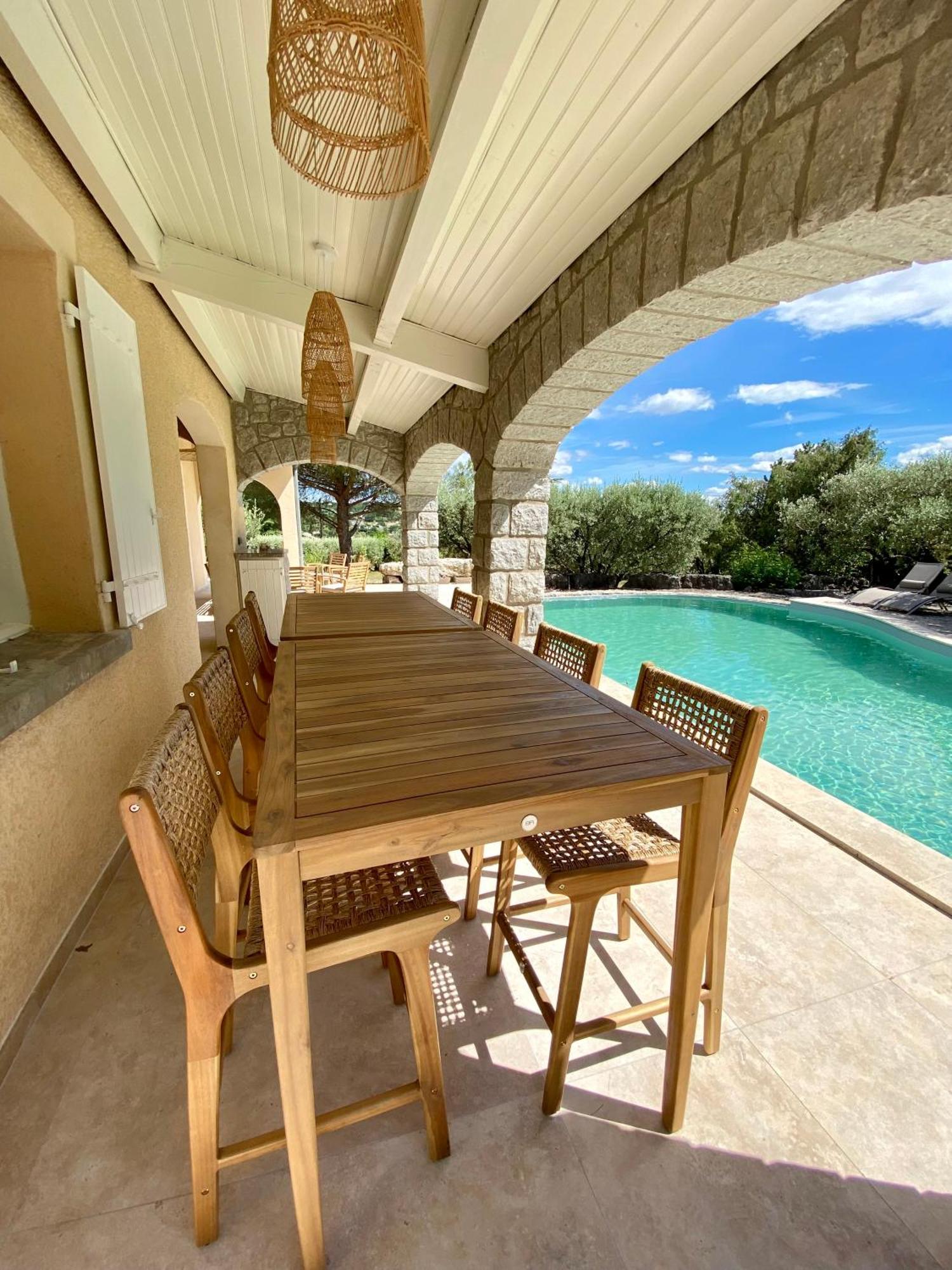 Maison Pour 12P, Piscine A Debordement Chauffee D'Avril A Octobre Inclus Ruoms Εξωτερικό φωτογραφία